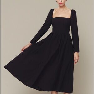 Reformation Classic Black Long Sleeve Dress